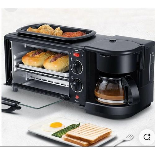 Machine à Petit-déjeuner Multifonctionnelle 3 En 1 (four électrique + Machine à Café Filtre