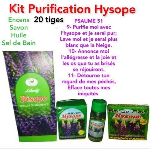 Kit Purification Hysope Encens Savon Huile et Sel de Bain