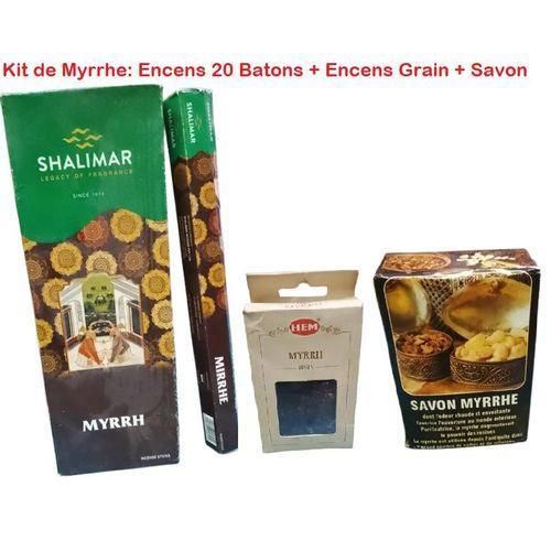 Kit Myrrhe Encens 20 Batons Encens grain et Savon de Bain