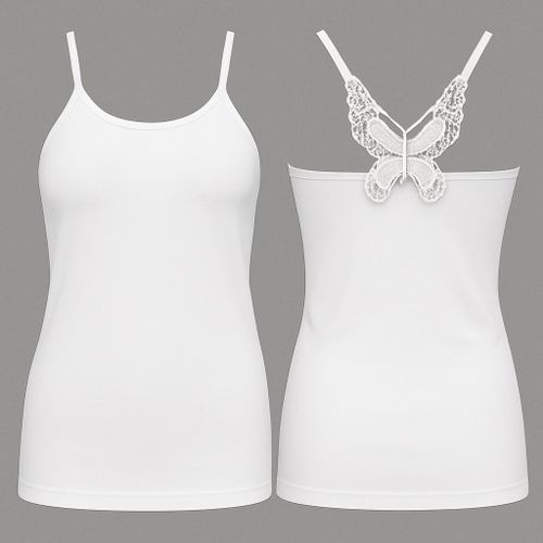 Débardeur Femme Blanc – Dos Papillon en Dentelle