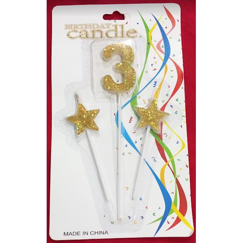 Bougie Pour Gâteau D'anniversaire 3 Ans