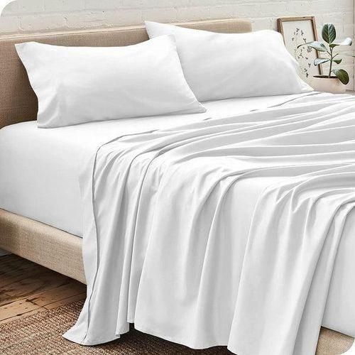 Lot de Deux Draps Blancs avec Deux Taies d’Oreiller – Élégance et Confort Trois Places