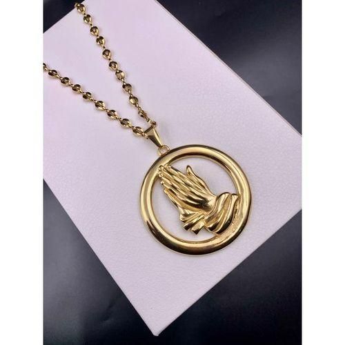 Chaine Grain De Café Avec Medaille Tigre_or Plaquer