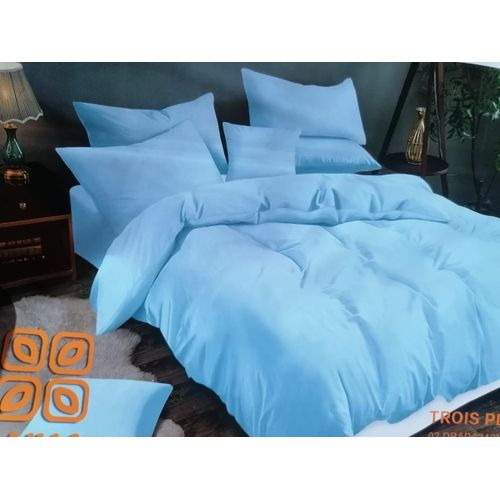 Couette Bleu Ultra-Douce 3 places avec 2 Taies d'Oreiller Assorties – Confort et Élégance pour Votre Chambre