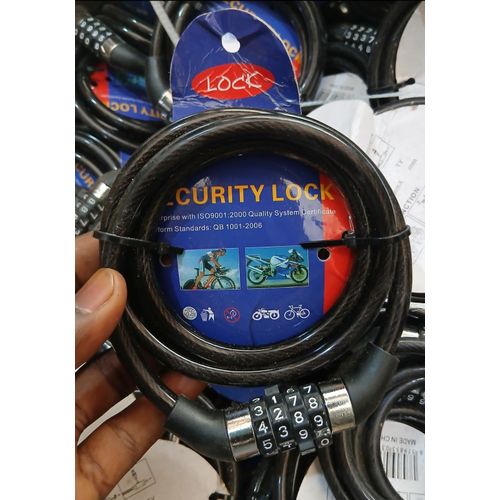 Antivol De Vélo Et Moto à Combinaison à 4 Chiffres : Câble En Acier 1200 Mm X 12 Mm, Sécurité Antivol, Facile à Transporter, Noir