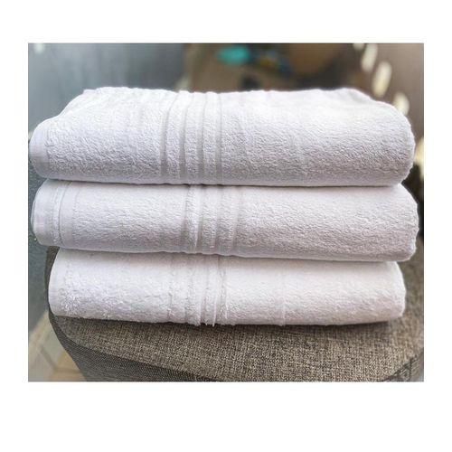 Lot De 3 Grandes Serviettes De Bain Blanches