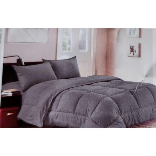 Couette Gris Ultra-Douce 3 places avec 2 Taies d'Oreiller Assorties – Confort et Élégance pour Votre Chambre