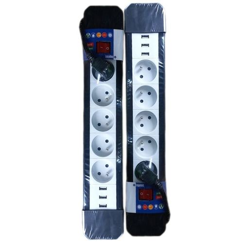 DEUX (2) MULTIPRISES PARAFOUDRE INGELEC 5 PRISES AVEC 3 PORTS USB CHACUNE