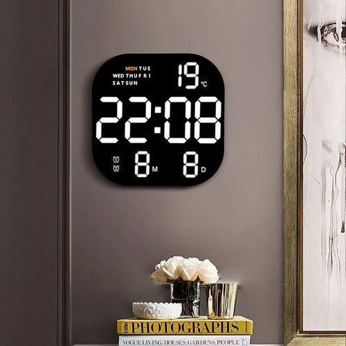 Horloge Murale Numérique Forme Arrondie USB Avec Grand écran