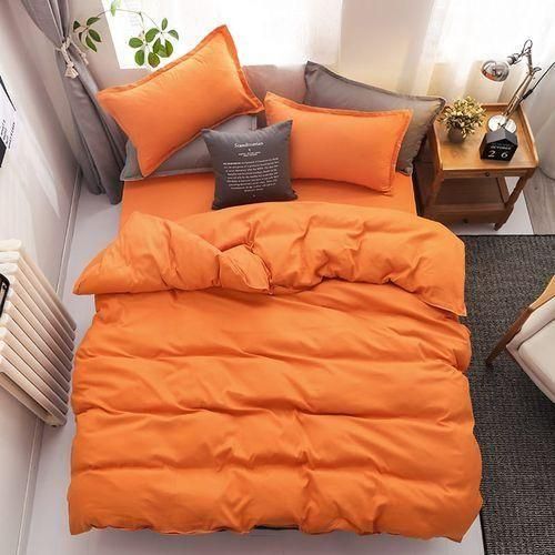 Couette orange Ultra-Douce 3 places avec 2 Taies d'Oreiller Assorties – Confort et Élégance pour Votre Chambre