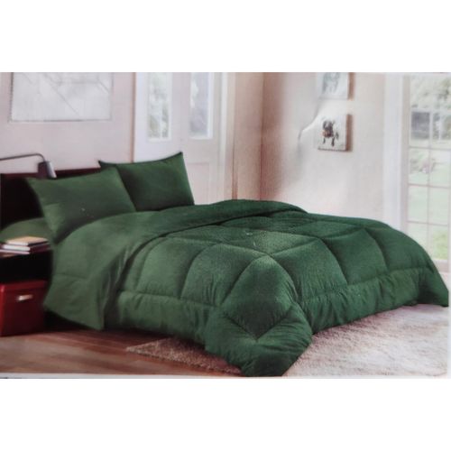 Couette Vert Ultra-Douce 3 places avec 2 Taies d'Oreiller Assorties – Confort et Élégance pour Votre Chambre