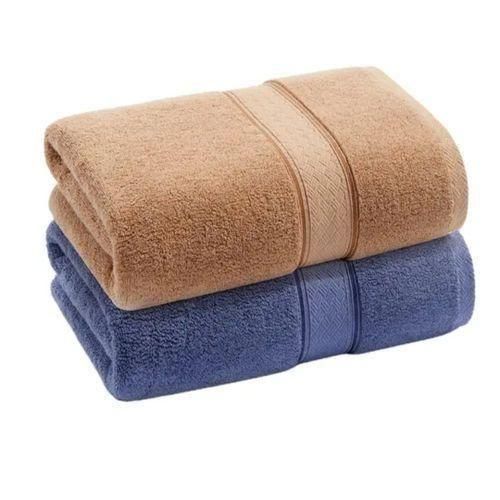 Mode Lot de deux Grandes Serviettes De Bain marron et bleu Motif Multiple