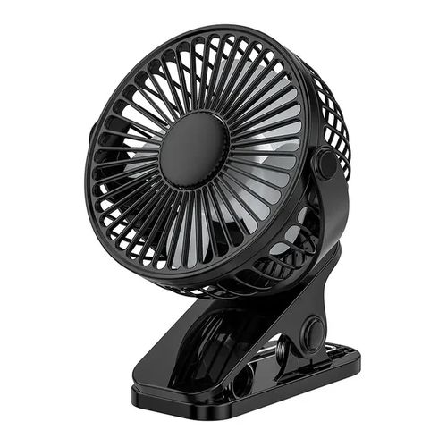 Mini Ventilateur Rechargeable Rotation à 360 Poussette, 3 Vitesses Avec Lampe Veilleuse.