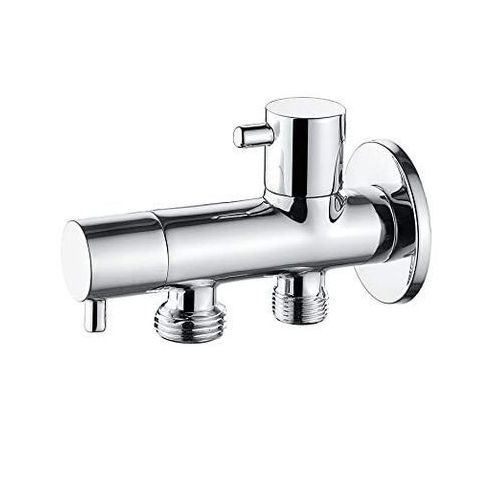 Gm Robinet D’arrêt équerre 1/2" à Double Sorties 1/2" Et 3/8" // Chromé Eau Froide
