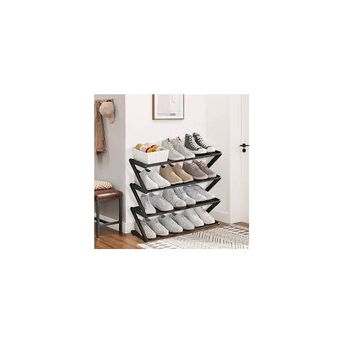 Étagère range-chaussures 5 niveaux en Z – Grande capacité, design moderne / NOIR