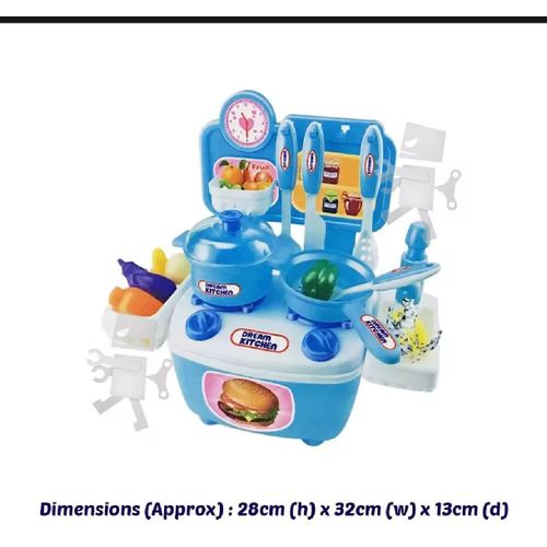 Dream Kitchen Set Bleu – Mini Cuisine Éducative pour Enfants / BLEU