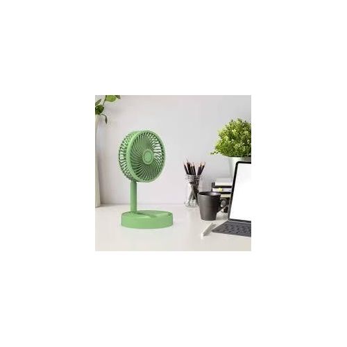 Mini Ventilateur de Bureau Rechargeable – Silencieux & Portable – 3 Vitesses – Design / VERT