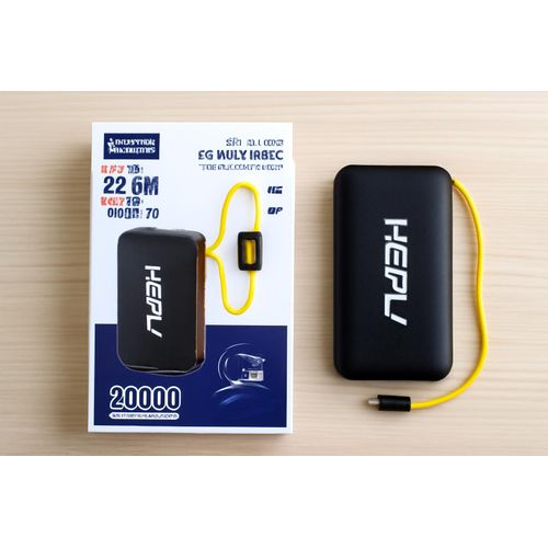 Power Bank HEPU 20000 mAh Ultra-Rapide – 22.5 W - Charge 4 Appareils Simultanément / Noir