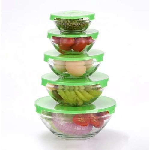 Bol De Conservation Et De Cuisson En Verre Résistant à La Chaleur - 5 Pièces