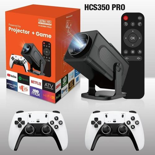 Vidéoprojecteur HCS350 PRO – Ultra HD + Consoles de Jeux Incluses / NOIR