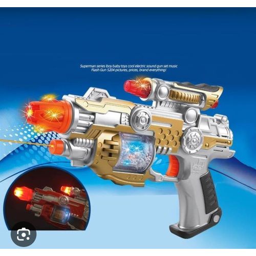 Pistolet Laser Intergalactique – Gun Électronique Son & Lumières LED 3D pour Enfants