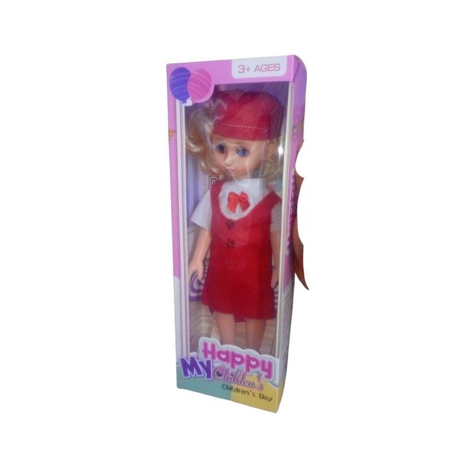 Poupée Fashion Girl 30cm – Robe Rouge Élégante & Casquette – Jouet pour Enfants 3+