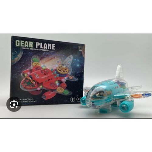 Avion Interactif Gear Plane – Avion Musical à Engrenages Lumineux 3D pour Enfants