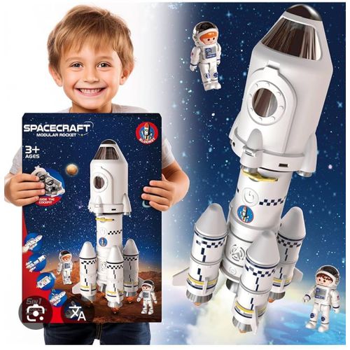 Aventure Fusée Spatiale – Fusée Lumineuse + Astronaute