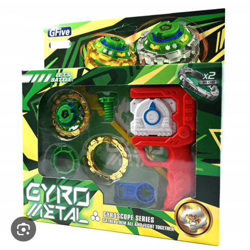 Toupie Métal Gyro Battle Set – Double Toupies Die-Cast + Lanceur Puissant – Série Gyroscope GFive