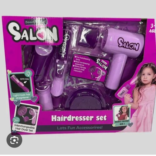 Coffret Jouet Salon de Coiffure “Beauty Girl Salon” – Set Complet avec Sèche-Cheveux, Lisseur et Accessoires – Pour Enfants 3 Ans et Plus