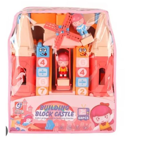 Château Éducatif 68 Pièces – Blocs de Construction Géants + Figurines