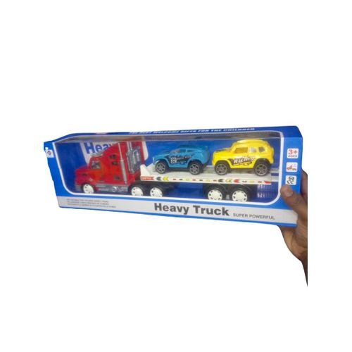 Camion Porte-Voitures Enfant – Heavy Truck Super Powerful + 2 Voitures de Course – Jouet Transporteur