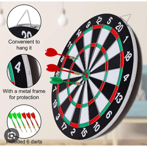 Cible de Fléchettes Professionnelle 45 cm – Avec Fléchettes Incluses – Cadre Métal Renforcé – Jeu de Précision Premium