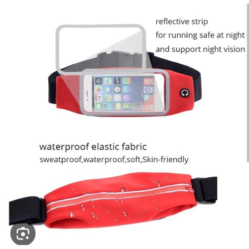 Ceinture de Running Étanche – Poche Smartphone & Tissu Waterproof – Bande Réfléchissante – Sport & Fitness