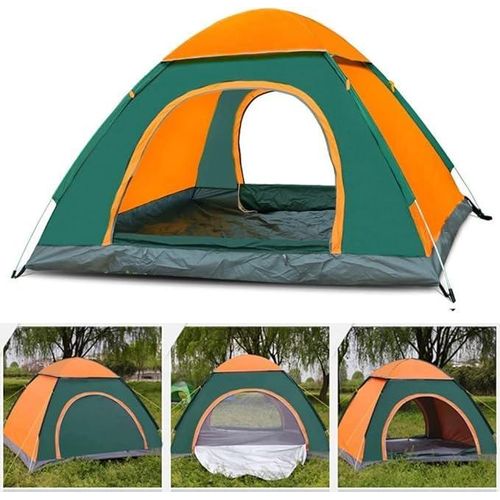 Tente de camping extérieure automatique et imperméable pour 2-3 personnes avec sac de rangement, voile d'ombrage de plage ultralégère, protection solaire imperméable - 2,0*1,5M
