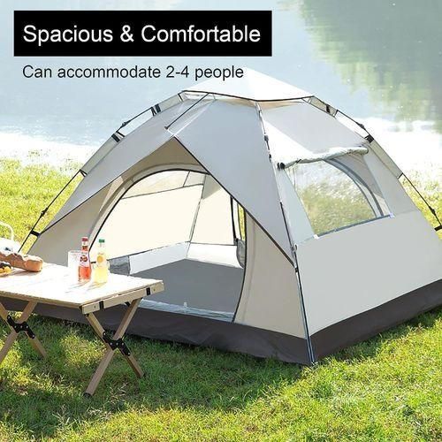 Tente De Camping - Ouverture Rapide - Beige