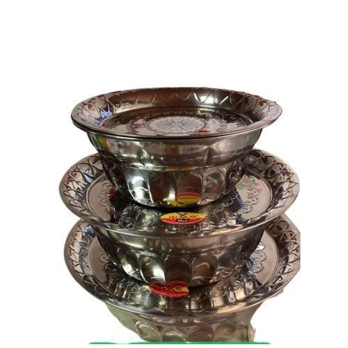 Lot De 03 Assiettes À Couvercle -argent