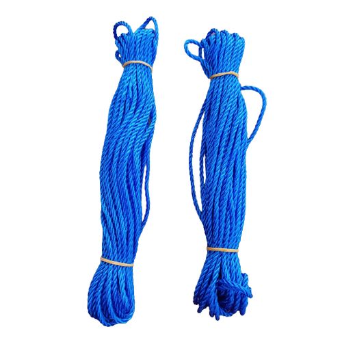 Deux Cordes à Linge - Attache - Bleu