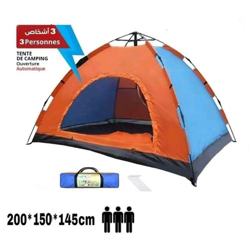 Tente camping automatique 3 places imperméable