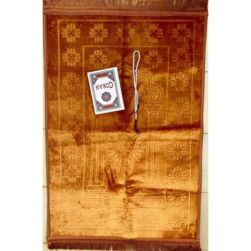 Kit de prière Tapis lourd+ Coran bilingue+ Chapelet