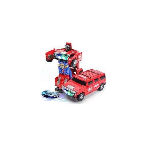 Voiture Transformable en Robot – Lumière 3D & Musique – Détection d’Obstacles – Jouet Intelligent pour Enfants / ROUGE